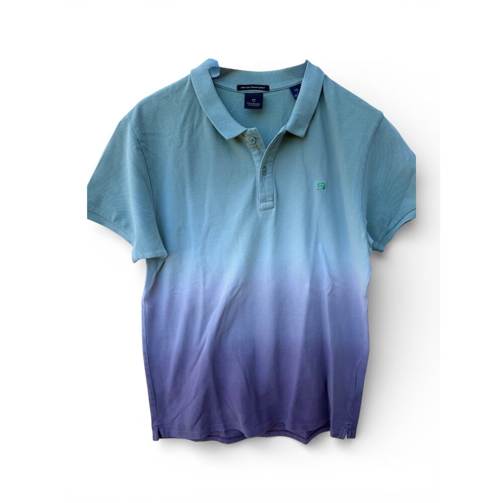 Scotch & Soda Blue Purple Ombre Polo Shirt Large